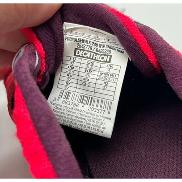 Decathlon Newfeel Propulse Running Sneakers 6.5 Black Pink Athletic Training - Picture 6 of 11